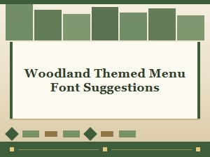 Woodland Inspired Menu Font Ideas